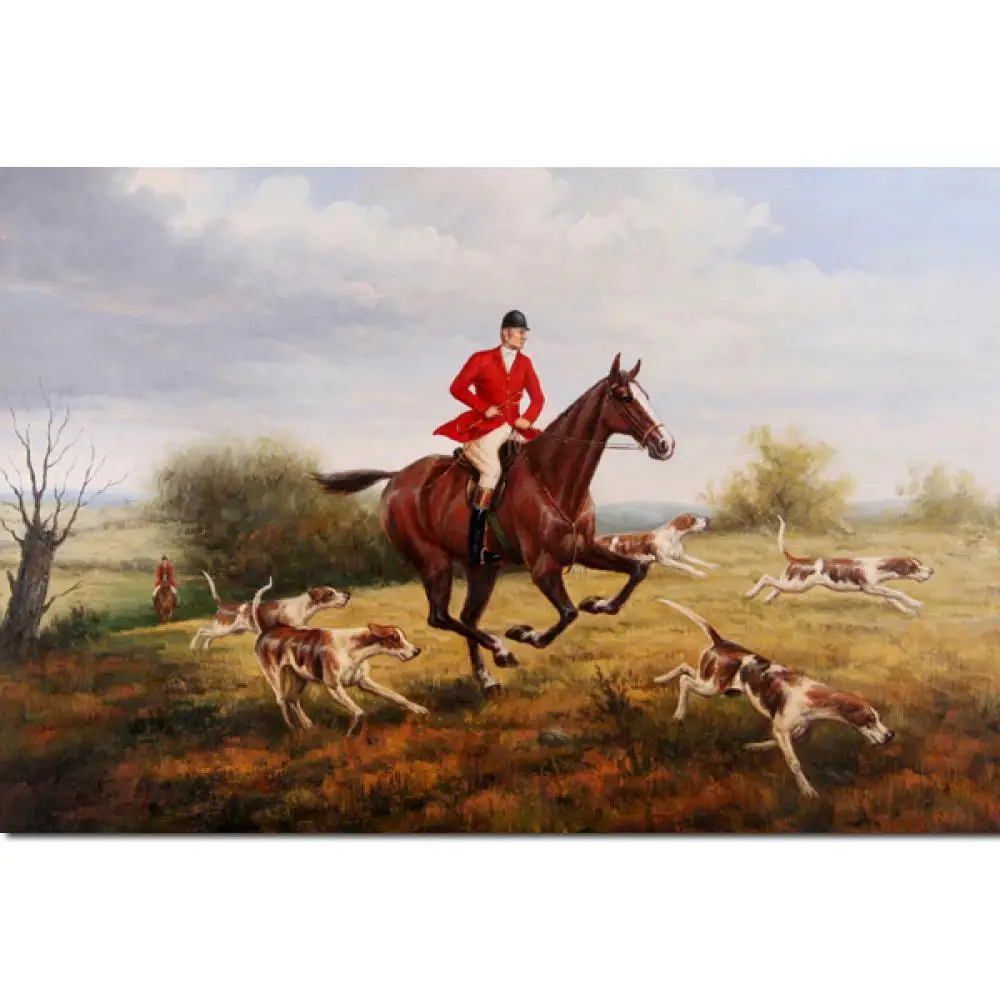 

Wall Art Horse Painting The Fox Hunt Heywood Hardy Hunting Dogs Canvas Handmade Oil Artwork Modern Landscape Office Room Decor