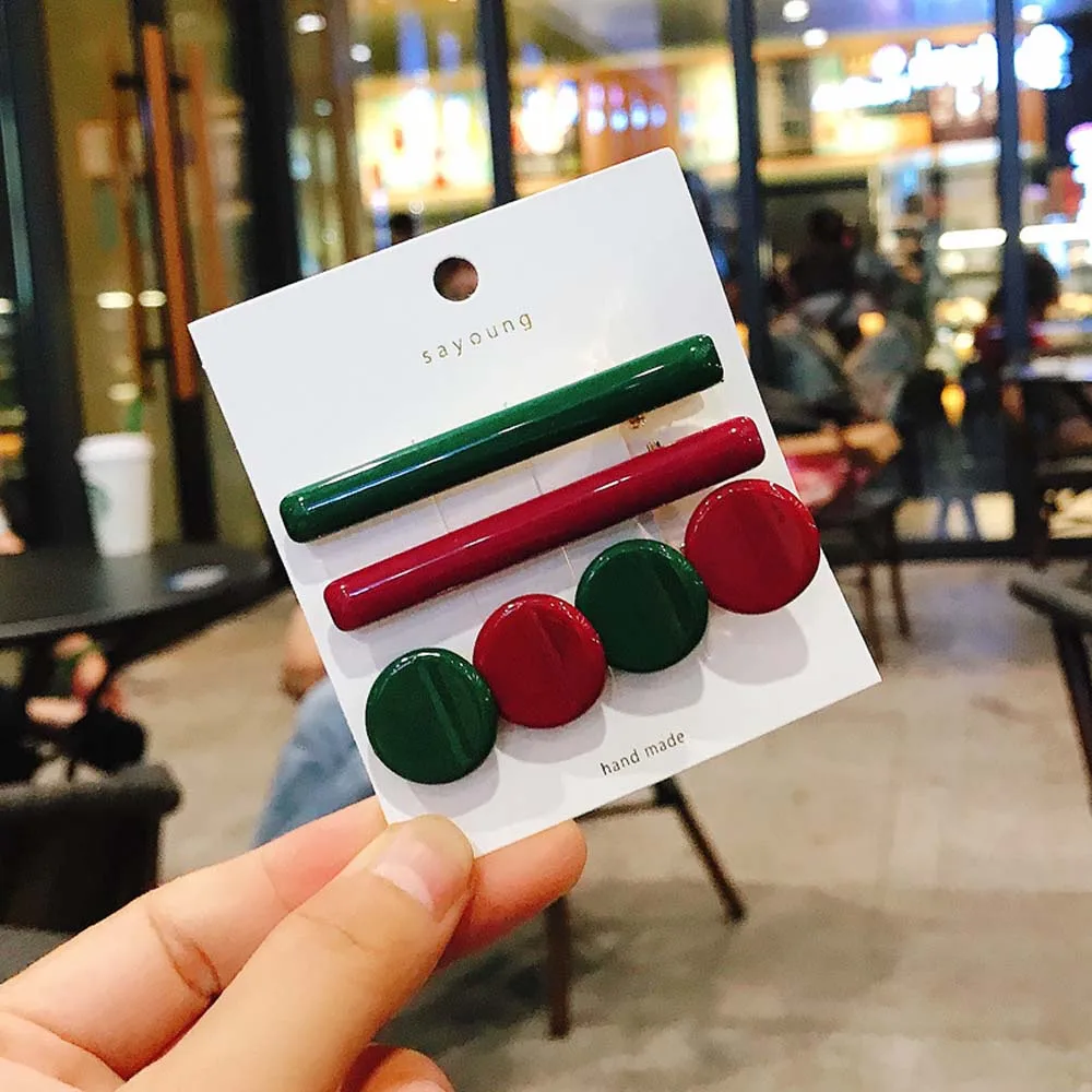 3 шт. Корейская Ретро цветная шпилька Bean Word клип набор простой девушка заколка для