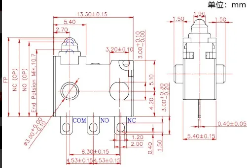 IP67 DW3 Водонепроницаемый Автомобильный Дверной замок микро переключатель для Peugeot