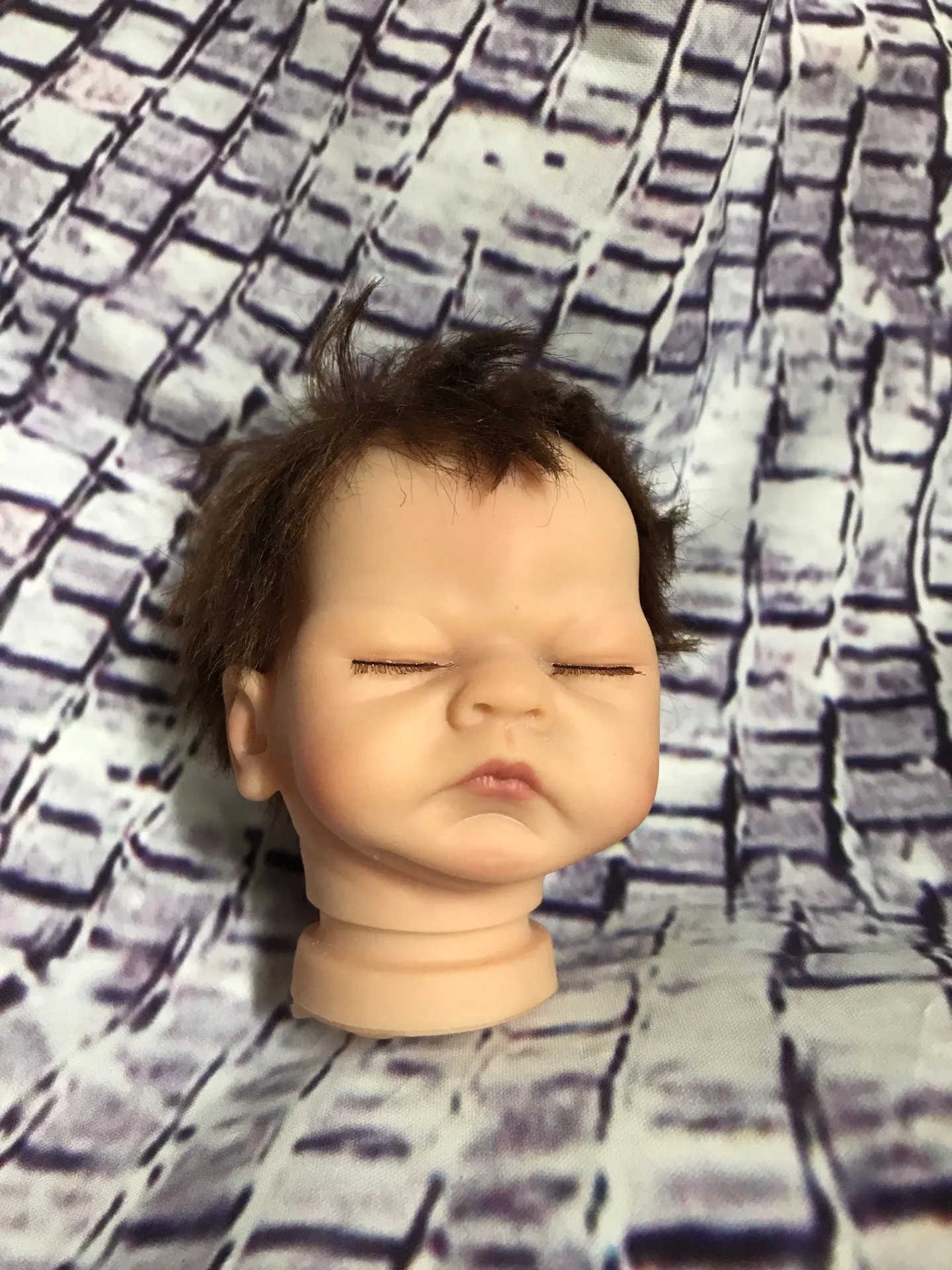 

8cm Painted Reborn Baby Head with Hair Kit Reborn Reborn Dolls Reborn Baby Doll Doll Accessories Doll Customizing Supplies Toys