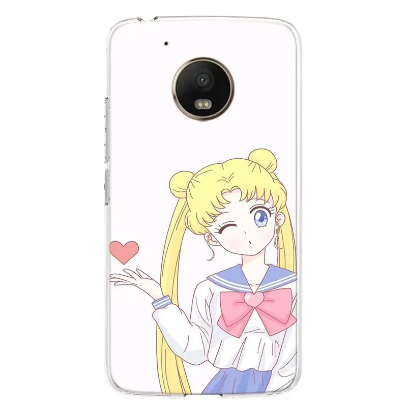 

Pretty Soldier Sailor Moon Phone Case For Motorola Moto G7 G8 G6 G5S G5 E6 E5 E4 Plus Power G4 One Action X4 EU Gift Coque Cover