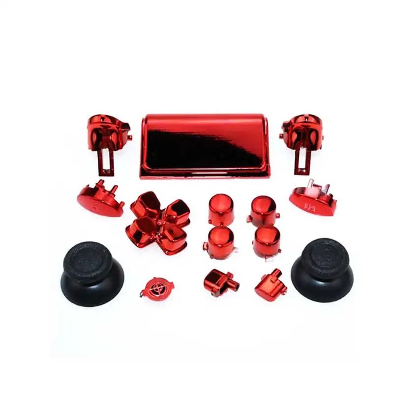 JCD Metal Plated Button Set For PS4 PRO Slim Controller JDS-040 JDM-040 Dpad L1 R1 L2 R2 Trigger Buttons Analog Grips Caps Cover |
