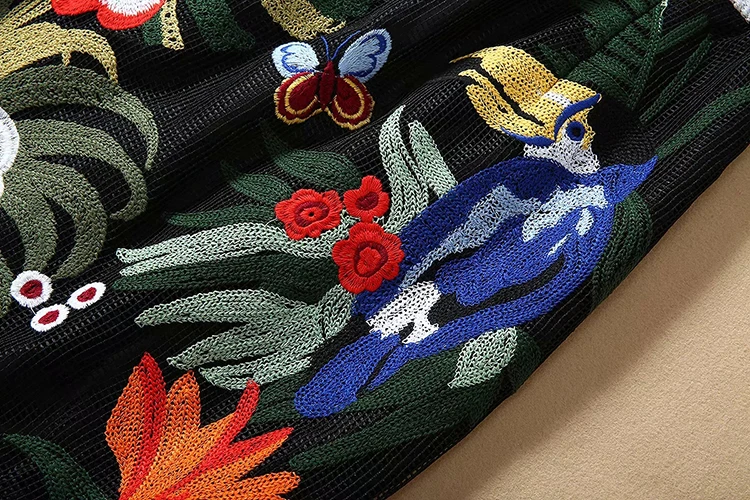 MoaaYina, модное дизайнерское платье, весна-лето, женское платье, Зеленый лист, цветы, Бабочка, попугай, вышивка, платье русалки