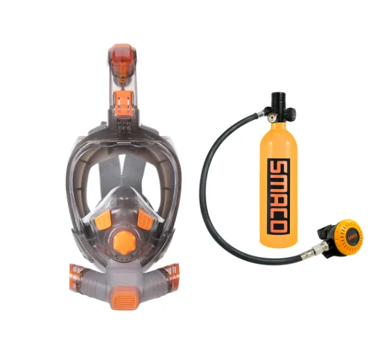 

Mini Scuba Diving Tank and Diving Full Face Combination, Free Breathing Underwater for 16 Minutes