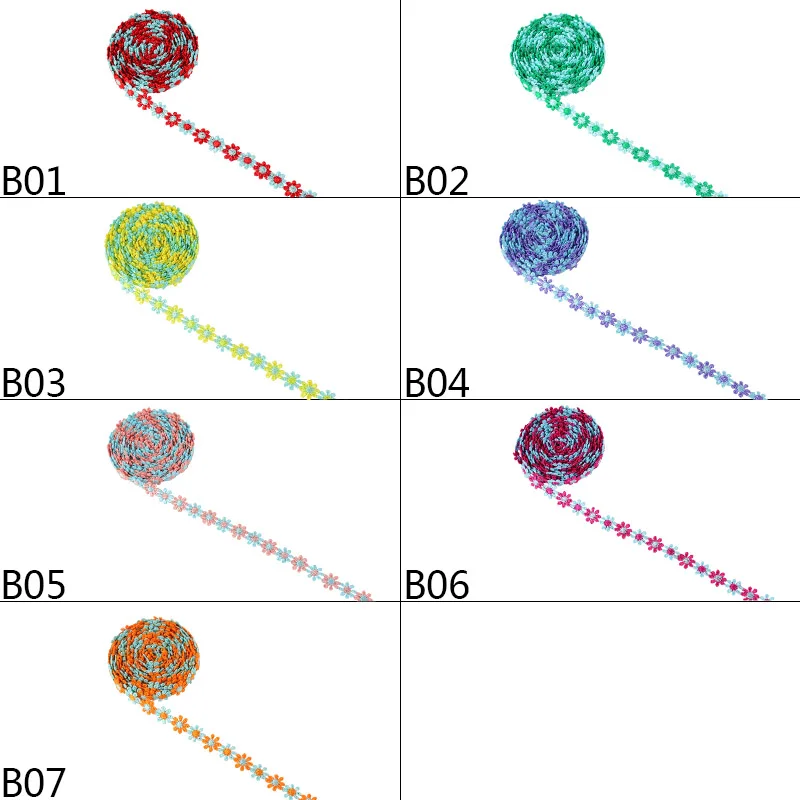 

3Yards 12mm Colorful Daisy Flower Lace Trim Knitting Wedding Embroidered Ribbon DIY Handmade Patchwork Sewing Supplies Crafts 7Z