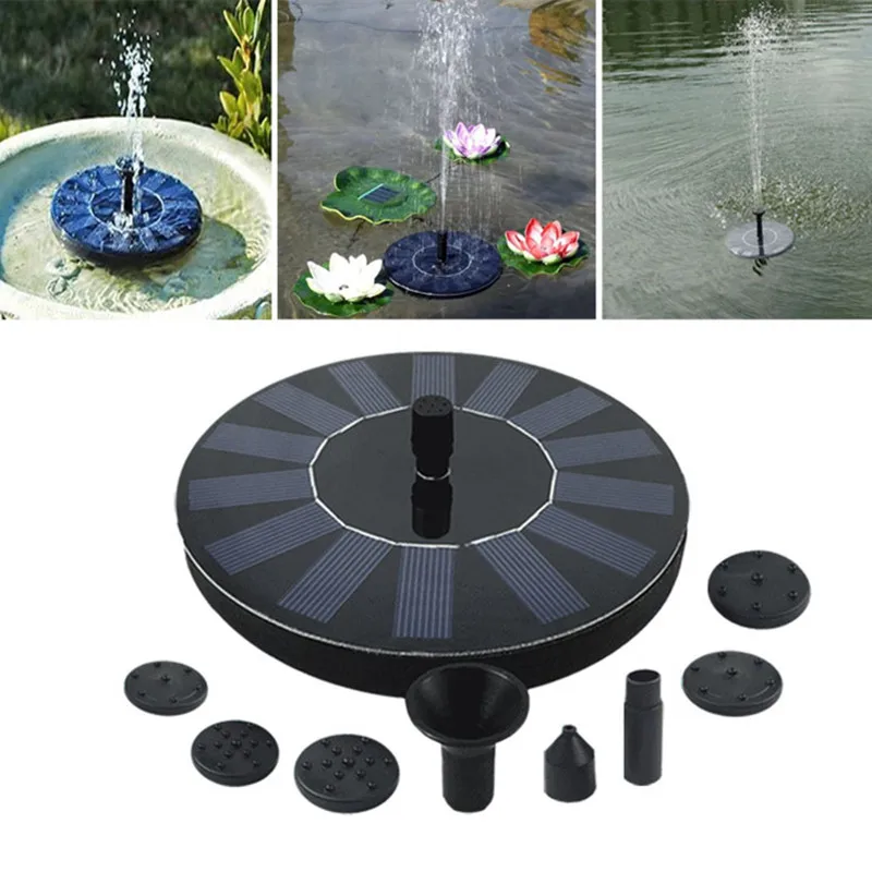 Solar Powered Bionic Fountain Power Solar Pump Pool Waterfall Floating Solar Panel Garden Pool Pond Water Fountain Dropshipping