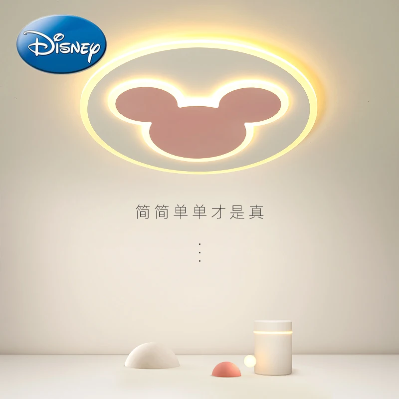 

Лампа для детской комнаты Disney с Микки, креативная лампа в скандинавском стиле для комнаты принцессы, круглая лампа для спальни с защитой гла...