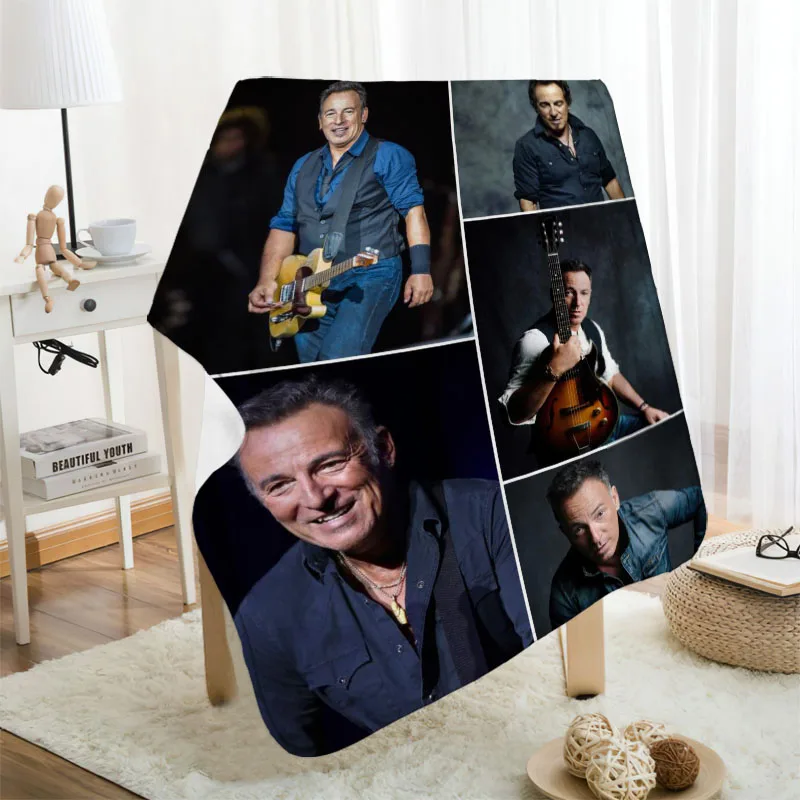 Economici Musife Custom Bruce Spring Steen Flanella Coperta Progetta La Tua Coperta Coperte Di Flanella Per Divano Dropshipping Fai Da Te