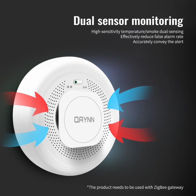 

Tuya WiFi Smoke Fire Alarm Sensor Protection Security System Firefighters Remote APP Alarm ZigBee3.0 With The Use Of Gateway