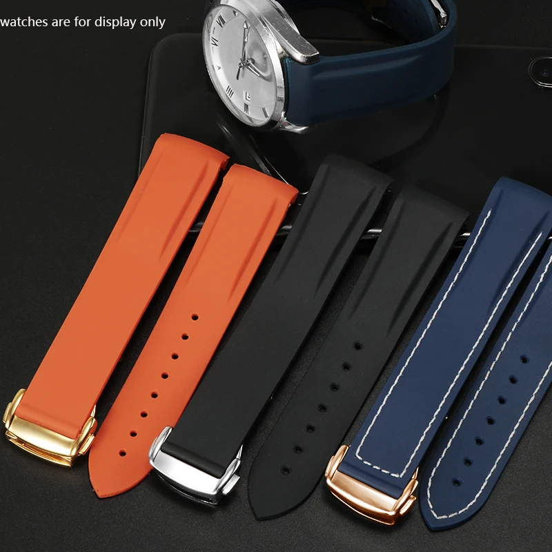 Ремешок силиконовый сменный для мужских наручных часов мягкий резиновый браслет