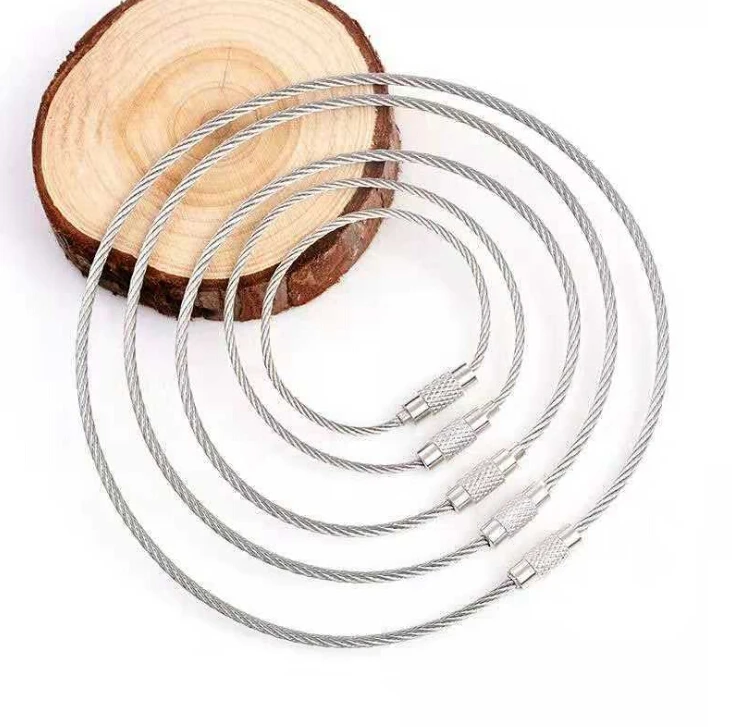 Брелок для ключей повседневного использования 5 шт. трос из нержавеющей