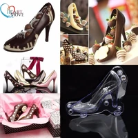 2 size plastic mold diy 3d high heeled shoes chocolate mold stereo ladys shoes candy jelly mold baking cake decorating tool