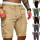 Популярные мужские летние шорты 2020, повседневные однотонные карманы для спортзала, спорта, бега, тренировок, брюки-карго, брюки для бега