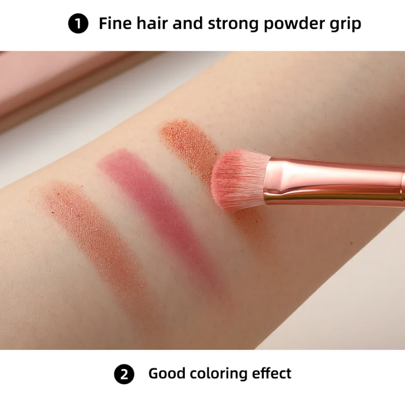 BNAFI 9pcs Peach pink Makeup Brush set with bag  Cosmestic Brushes  eyelashes package bag  edge brush  Concealer  Blusher