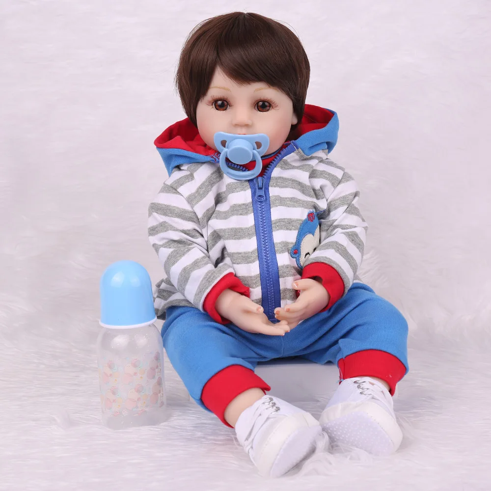 Милые мягкие силиконовые куклы Новорожденные 48 см очаровательные игрушки