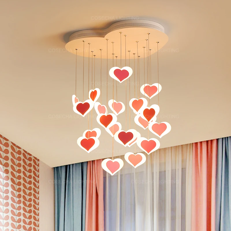 Романтический розовый подвесной светильник светодиодный свадебный