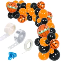 110 pcs basketball theme balloon garland arch kit black orange balloons for basketball sports theme decor party supplies
