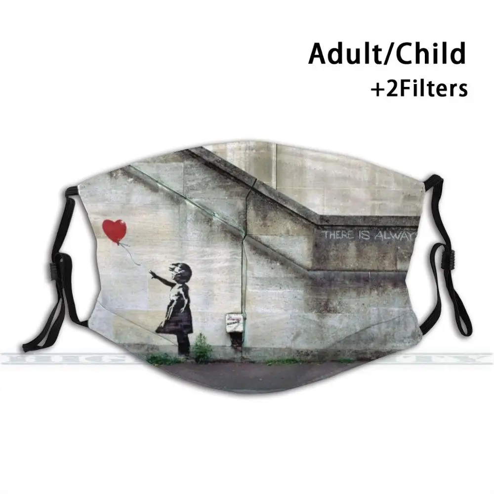 

Girl With A Balloon - A Copy Of The Famous Work Of The Street Artist Banksy 3d Print Reusable Mouth Mask Washable
