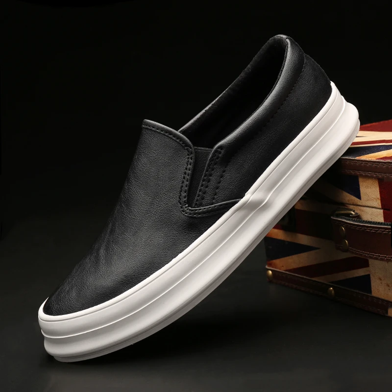 

Men Casual Shoes Fashion Leather Men Loafers Moccasins Slip On Men's Flats Loafers Thick bottom Shoes