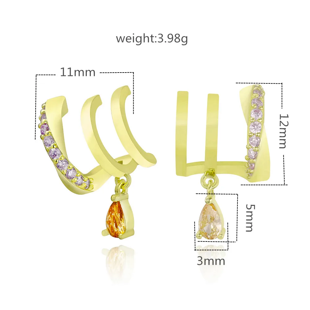 

Slovecabin Real 100% 925 Sterling Silver Crystal Ear Cuff Clear CZ For Women Not-Pierced Party Earrings Silver 925 Jewelry