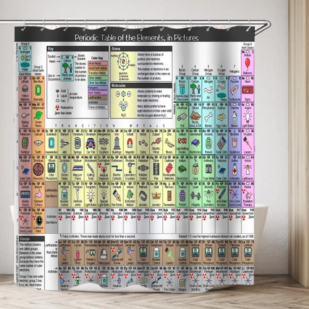 Водонепроницаемая занавеска для ванной комнаты периодическая душа с 3D рисунком