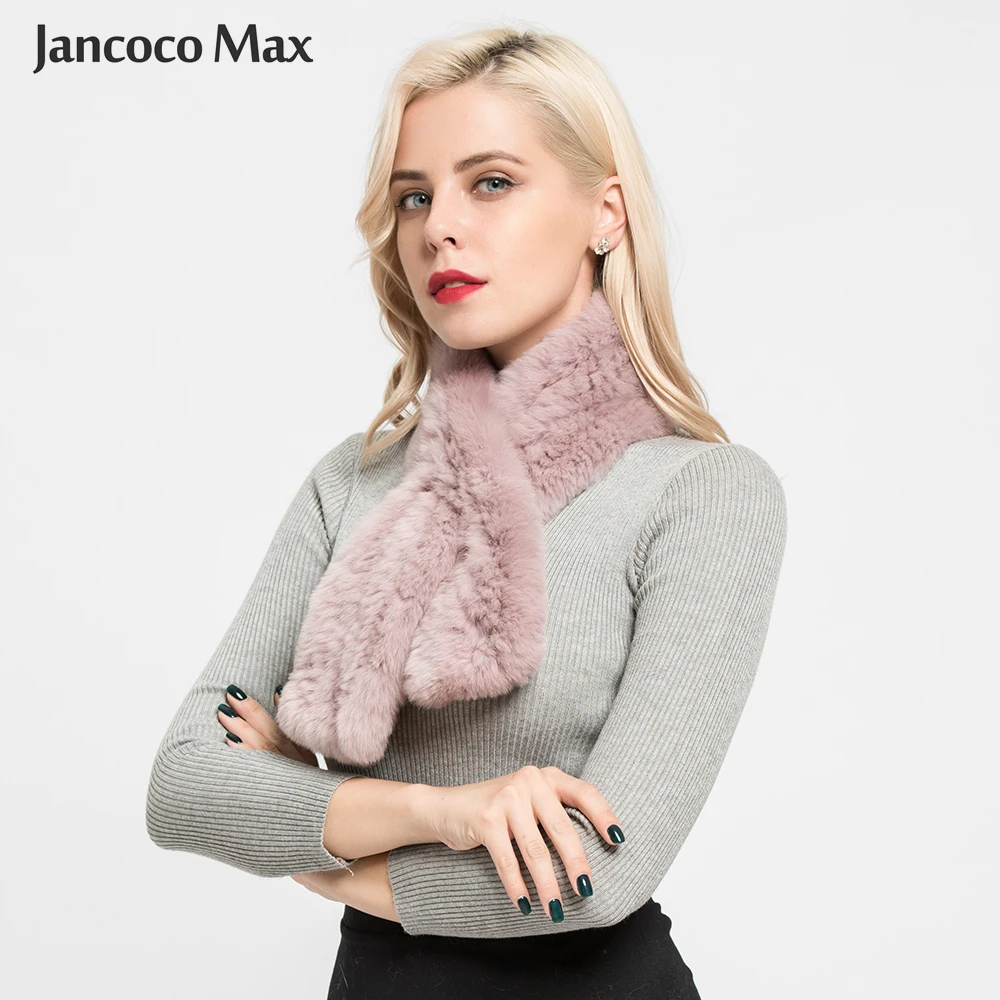 Зимний мягкий теплый шарф из натурального кроличьего меха женский модный