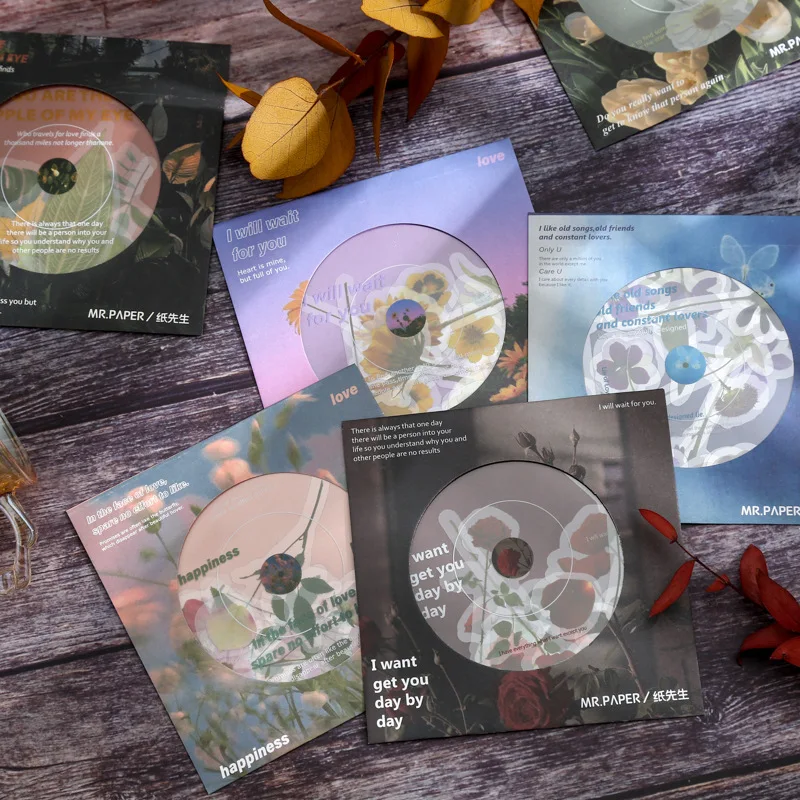 

18 PCS Vintage Record Series PET Butterfly PET Stickers Flower Scrapbook DIY Crafts Journal Laptops Stationery Kawaii