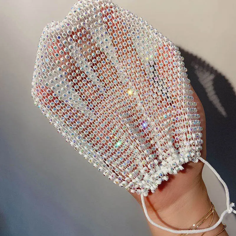 Роскошные ювелирные изделия Bling Стразы Маска на Хэллоуин костюм эластичной маски