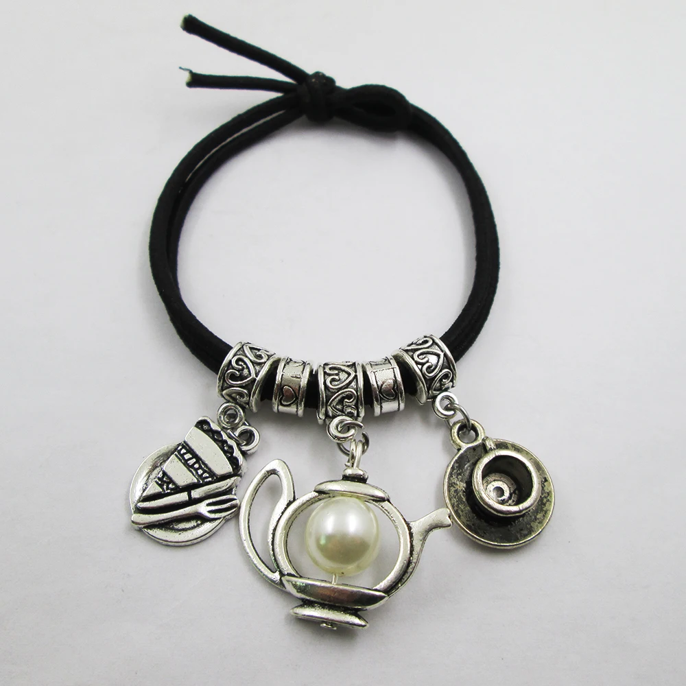 

Afternoon Tea Time Theme Charm Elastic Hair Bands Ponytail Hair Accessories For Hair And Hand Unisex All Age Birthday Gift