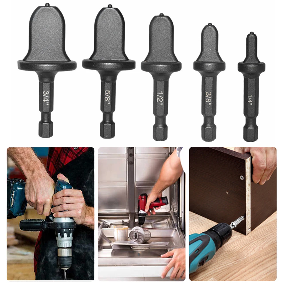 5pcs Air Conditioner Drill Bit Pipe Expander Flaring Hexagonal Handle Pipe Tube Expanders Install Repair Tool for Refrigerator