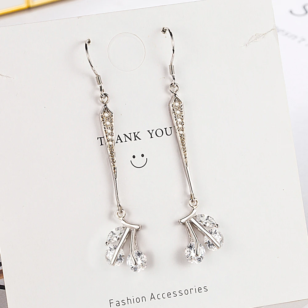 Новые серьги из стерлингового серебра 925 пробы инкрустация цирконием кулон в