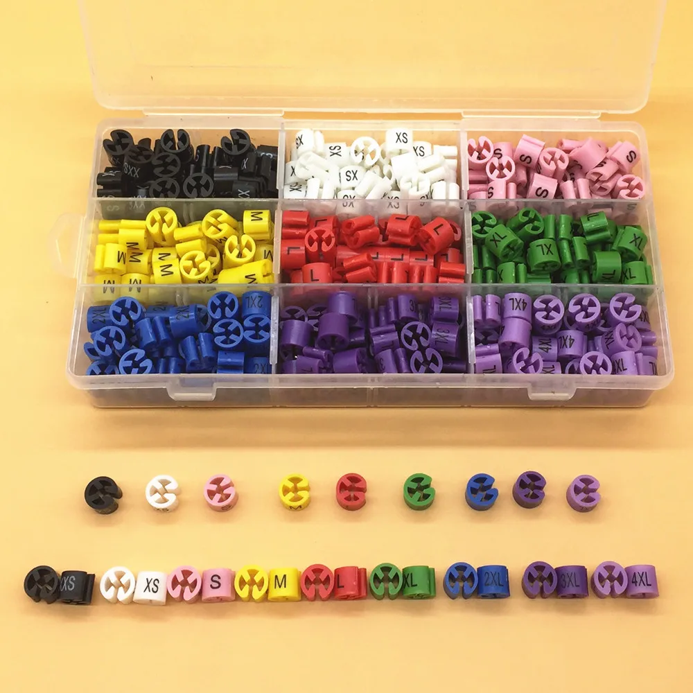 Вешалка для одежды набор маркеров размера с цветовым кодированием (XXS - 4XL)