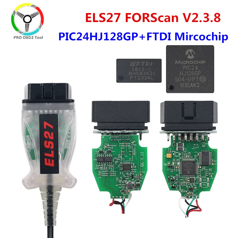 ELS27 FORScan V2.3.8 OBD2 Scanner PIC24HJ128GP FTDI Mircochip ELS 27 Multi Language ELS27 for Ford/Mazda/Lincoln/Mercury