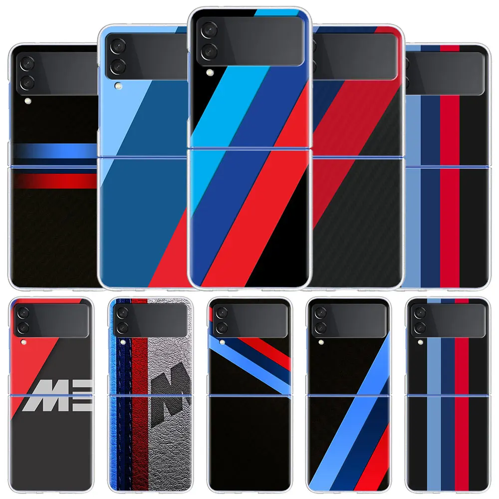 

Blue Red Sport Car Clear Hard PC Case for Samsung Galaxy Z Flip 3 5G Plastic Phone Coque Folding Splitting for Z Flip 3 Cover