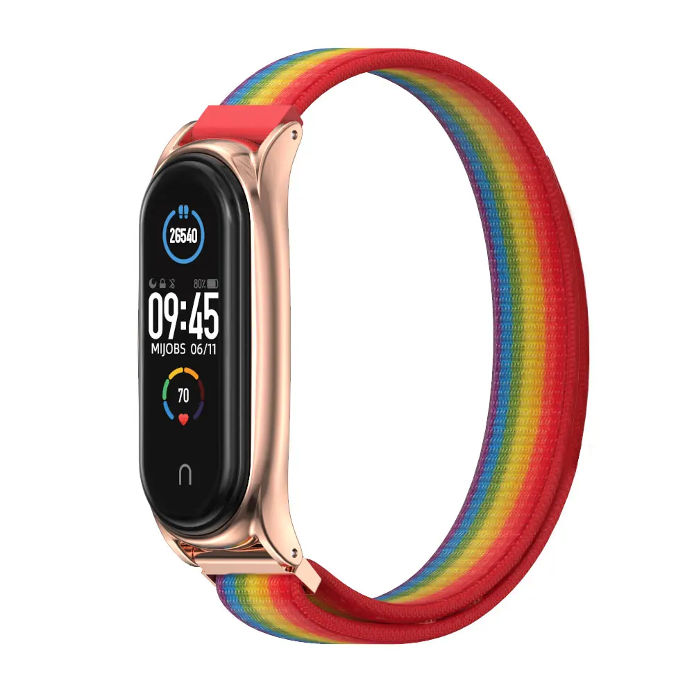 

Mijobs For Xiaomi Mi Band 5 4 3 Smart Strap Nylon Plus Wrist Bracelet NFC Global Version