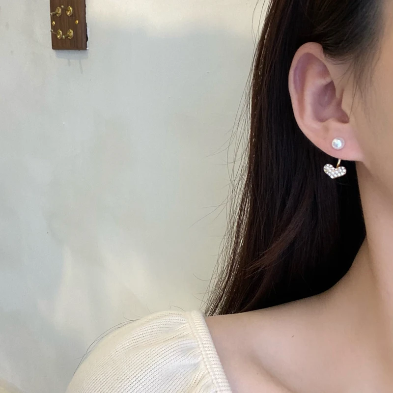 

S925 needle Sweet Jewelry Love Earrings 2021 New Design Simulated Pearl Stud Earrings For Girl Women Jewelry Gifts