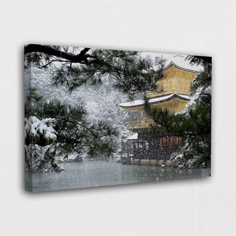 

HD Printed Snow Tree Pagoda Canvas Painting Wall Art Japan Winter Landscape Poster Home Decor Living Room Modular Pictures Frame