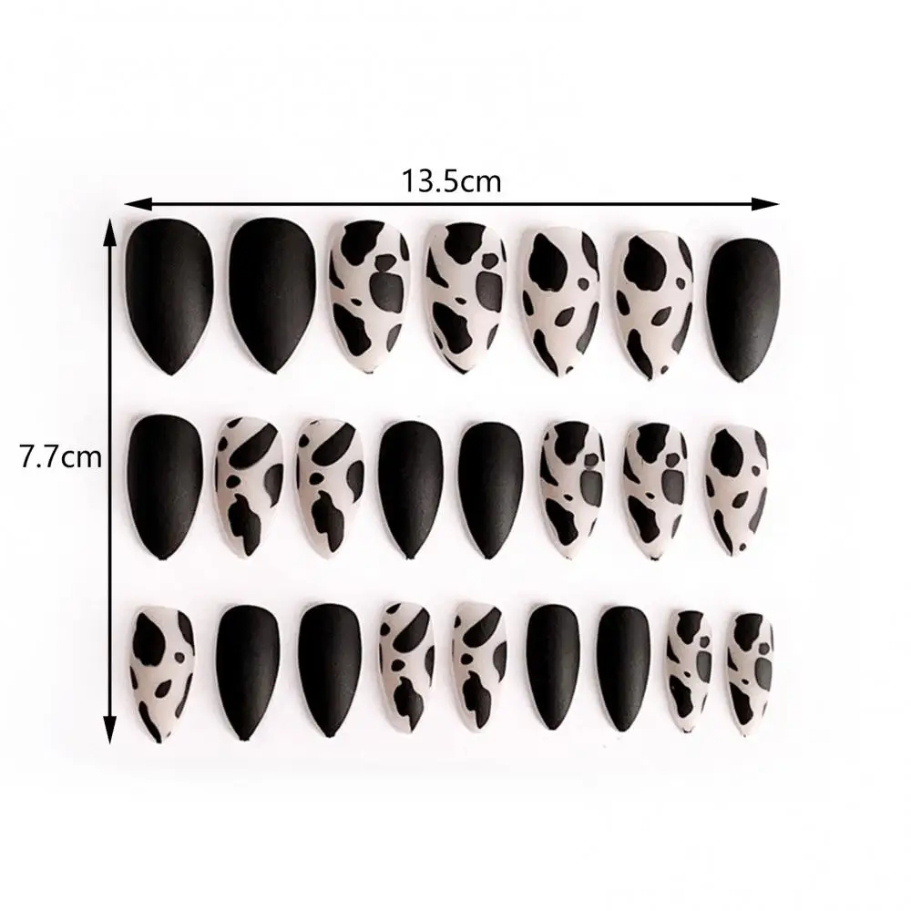 

24 Pcs Artificial Nail Tips Trim Easily Stylish Design Fake Cow Pattern Nail Tips for Performance