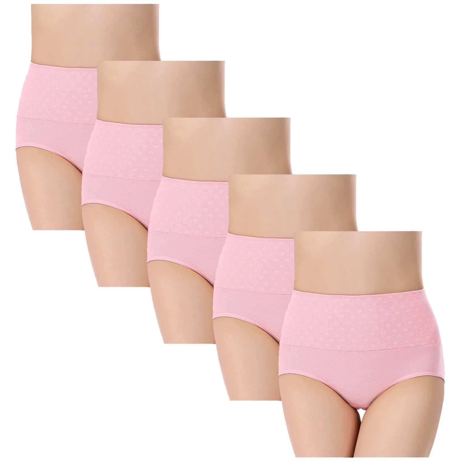 

Women High Waist Tummy Control Panties Comfortabl Underpants Simplicity Shapewear Brief Panties 5PCS Multiple Styles Choose