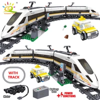 huiqibao 641pcs battery power electric city train high speed rail building blocks railway track set brick children toy