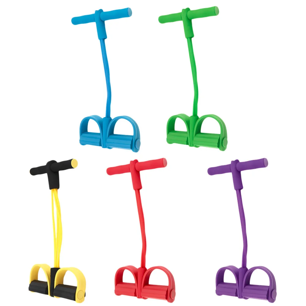 Фитнес резинка 4 трубки Эспандеры латексный Педальный Тренажер сидячий эспандер