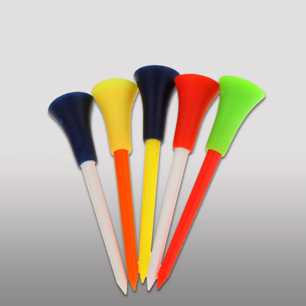 30PC Multi Color Plastic Golf Tees 83mm Durable Rubber Cushion Top Tee Random durable Outdoor sports Accessories |