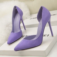 2020 new woman pumps suede high heels female pointed toe office shoes stiletto women shoes party women heels 10 cm female shoes
