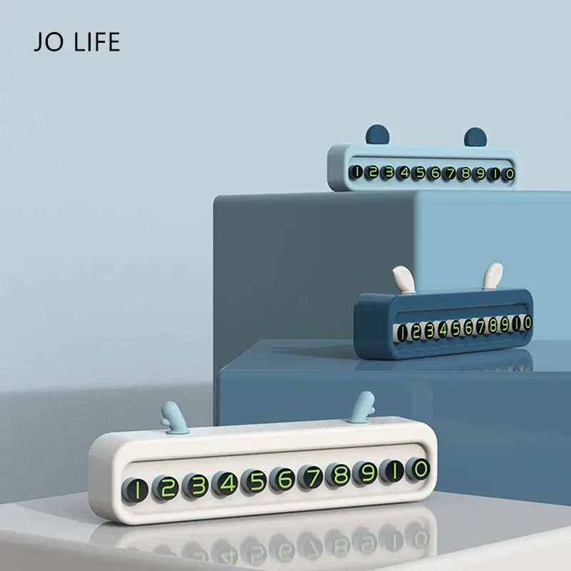 

JO LIFE Cartoon Phone Number Hidden Plate In Car Parking Temporary Stop Sign Card