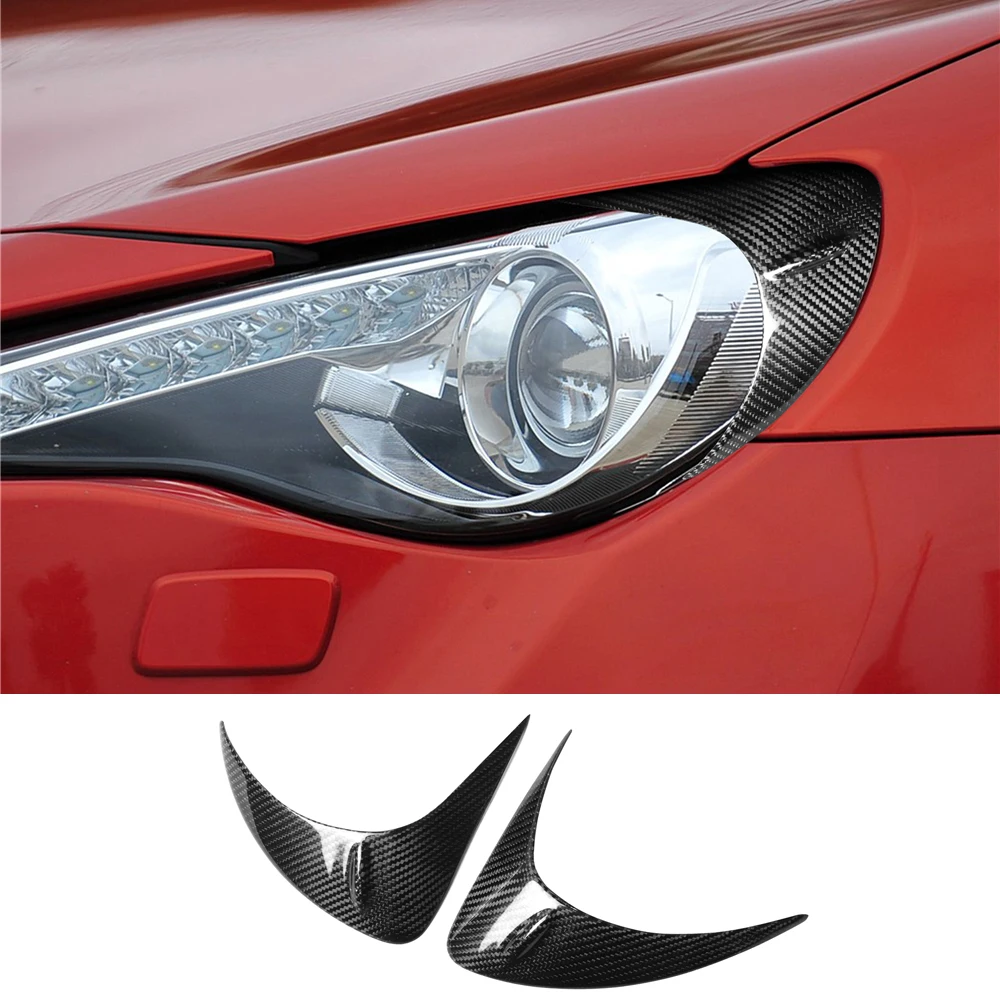 

real Carbon Fiber Front Headlight Eyelids Eyebrow Trim for Toyota GT86 Subaru BRZ 2012-2016 Exterior Car Accessories