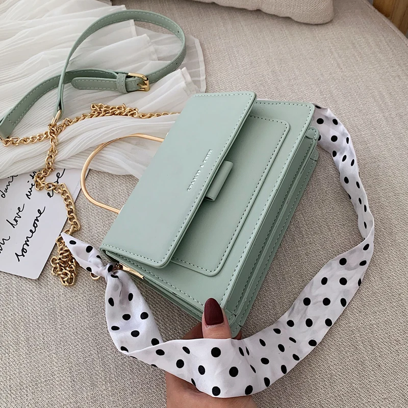 

Elegant Female Ribbon Bow Tote Bag 2021 Summer New High Quality PU Leather Women's Designer Handbag Chain Shoulder Messenger bag