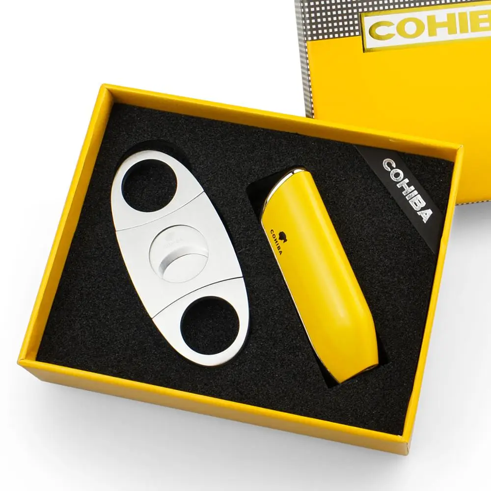 Комплект аксессуаров для сигар металлическая ветрозащитная Бутановая фонарь