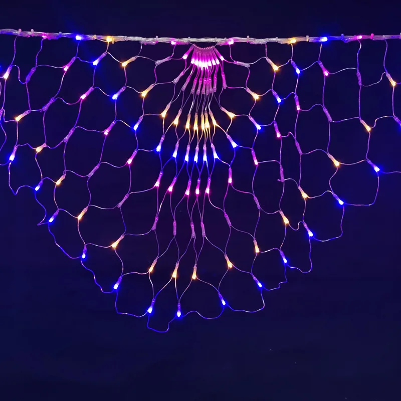 

3.5M 424leds 3 Peacock Mesh Net Led String Lights Outdoor Curtain Fairy Lights for Wedding Christmas New Year Party Decoration