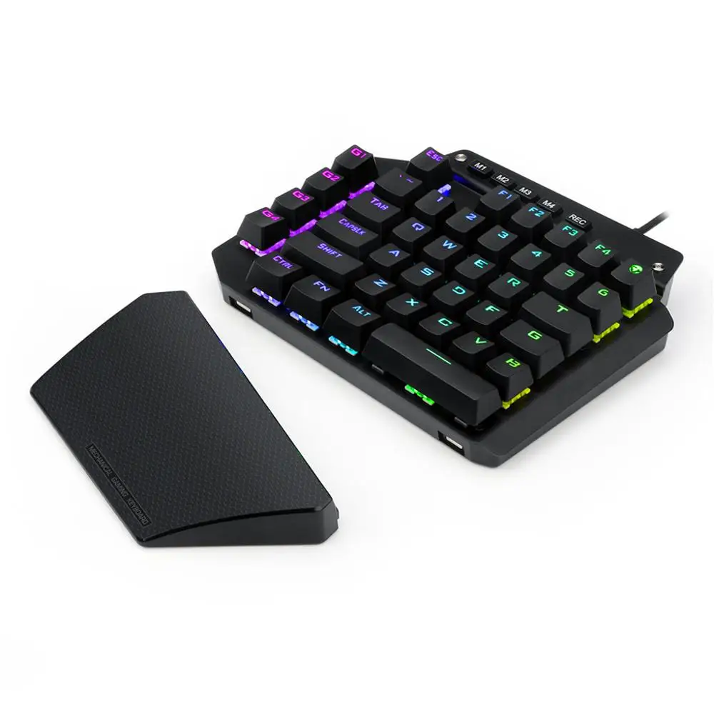 

K700 One-hand Mechanical Gaming Keyboard RGB LED Backlight Outemu Switch Full Key Macro Defines 44 keys LOL/Wow/ dota2 / PUBG/CF