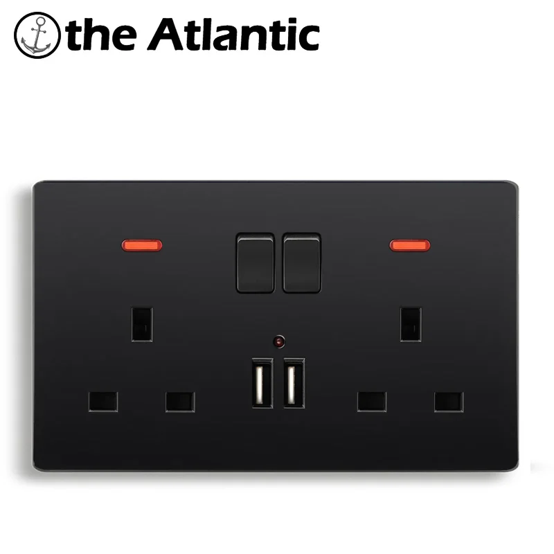 Atlectric штепсельная вилка стандарта Великобритании розетка двойной USB порт